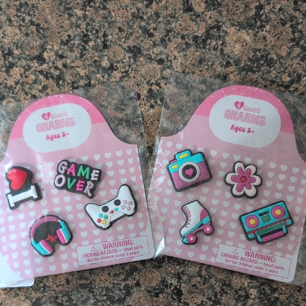 Colorful Game and Music Themed Charms Set